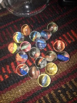 تیله شیشه ای مداد چوبی مدل چند رنگ بسته 100 عددی