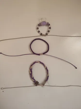 دستبند دخترانه مدل دست ساز مجموعه 3 عددی