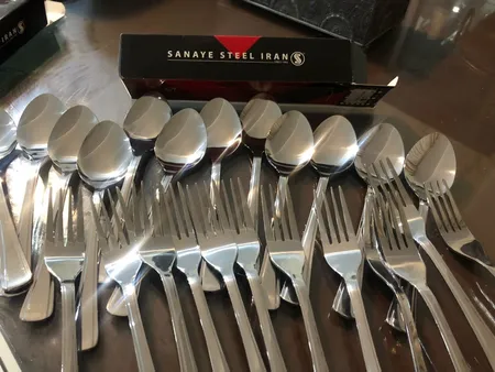 سرویس قاشق و چنگال 12 پارچه صنایع استیل ایران مدل مونزا کد 101