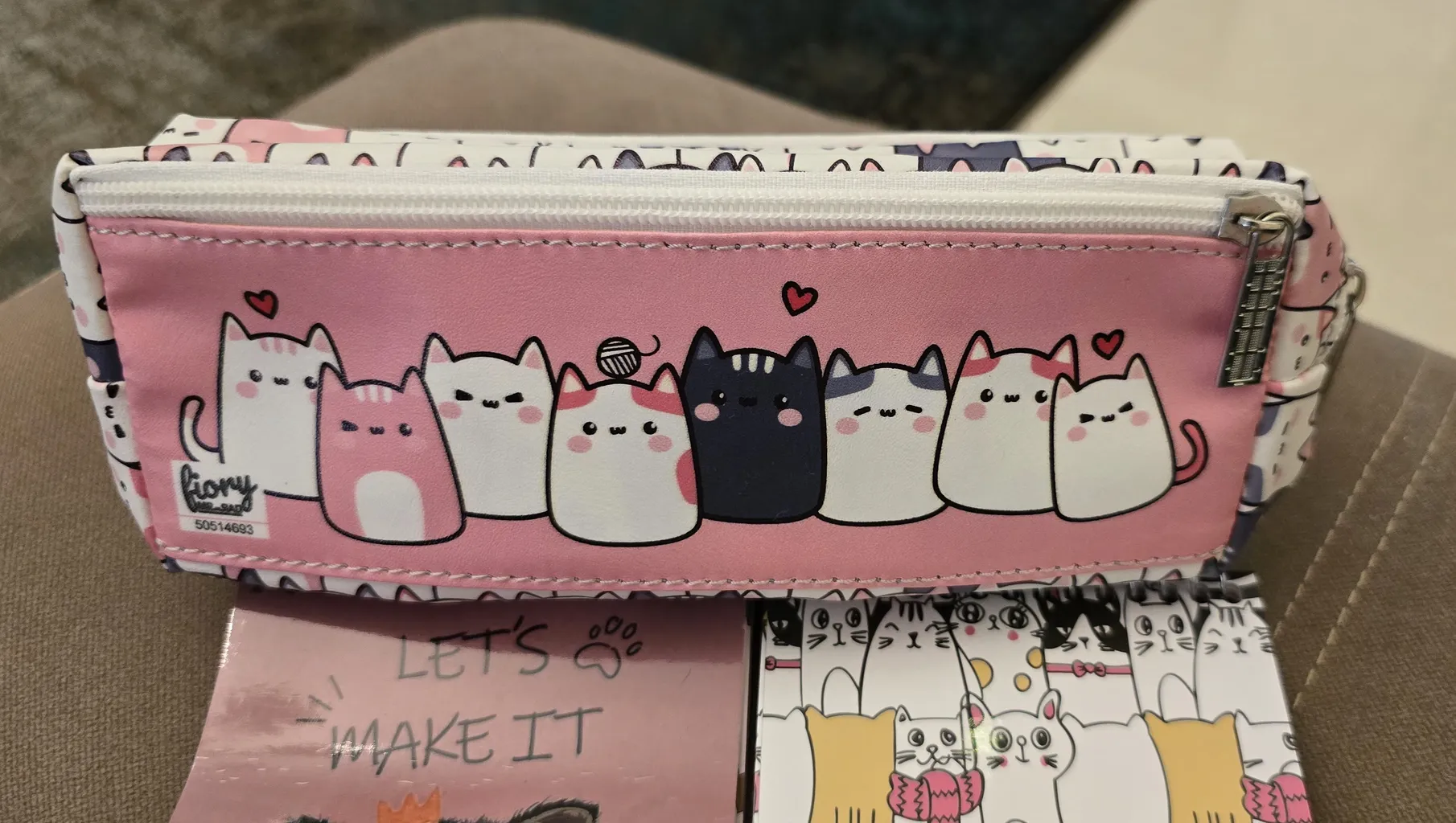 جامدادی مستر راد مدل سه زیپ طرح گربه فانتزی کد fiory 2515