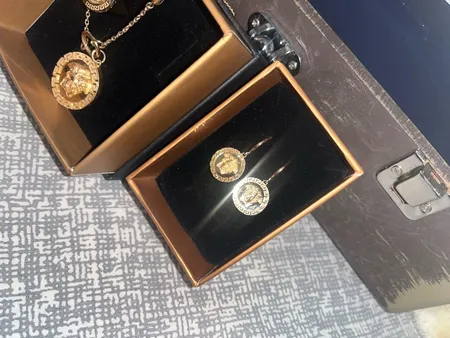 گوشواره طلا 18 عیار زنانه طلای مستجابی مدل آینه ای کد V02