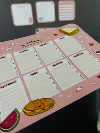 مگنت چاپ بهار مدل برنامه غذایی رویخچالی کد 2 به همراه ماژیک