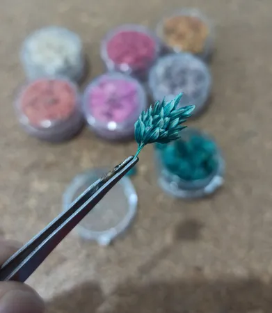 گل خشک چلیپا مدل رزین اپوکسی بسته 7 عددی