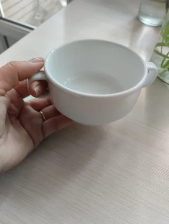 پیاله چینی زرین ایران سری هتلی 49 مدل دسته دار درجه عالی بسته 4 عددی