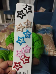 تجریه خرید گیره مو دخترانه مدل تق تقی ستاره ای پاستیلی بسته 10 عددی