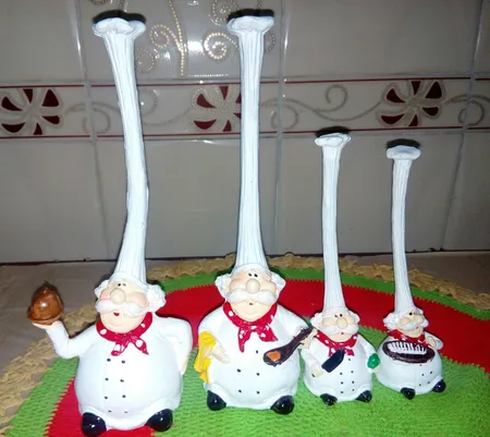 مجسمه آشپز کلاه بلند شیانچی مدل 020020224 مجموعه 4 عددی