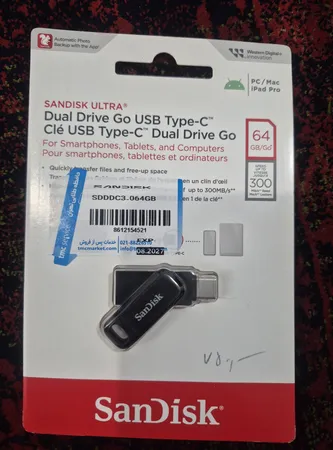 فلش مموری سن دیسک مدل Ultra Dual Drive Go ظرفیت 64 گیگابایت با رابط USB Type-C، USB 3.0