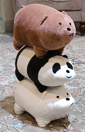 عروسک طرح خرس کله فندقی طول 30 سانتی متر بسته 3 عددی