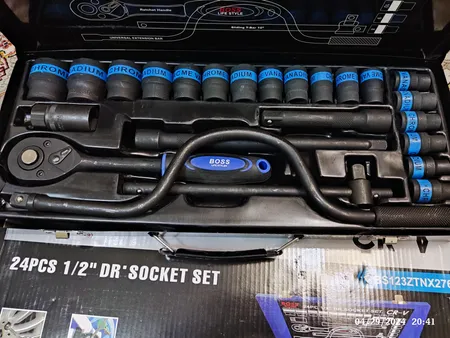 آچار بکس باس مدل CRV-BLACK مجموعه 24 عددی