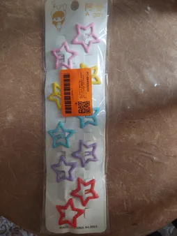 گیره مو دخترانه مدل پاستیلی طرح ستاره کد 150359 مجموعه 10 عددی