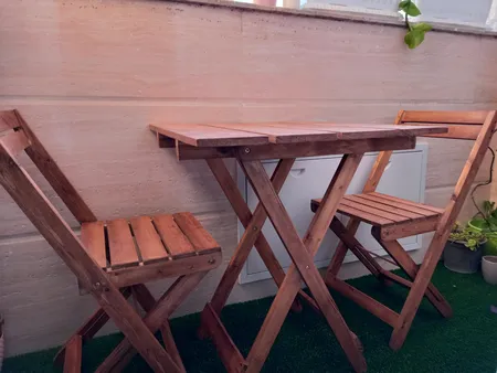 میز و صندلی تاشو سفری مدل چوبی بسته 3 عددی