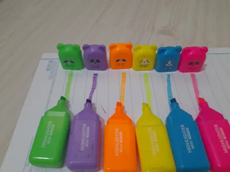 ماژیک علامت گذار مدل فانتزی طرح خرس بسته 6 عددی