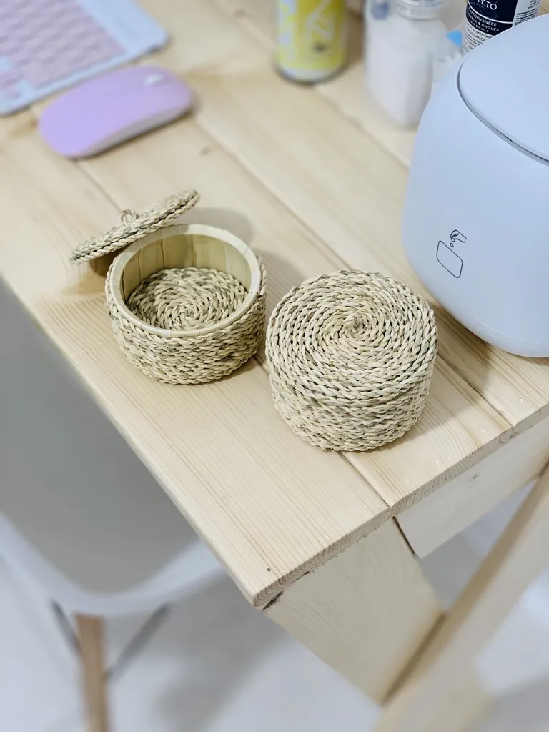 قندان حصیر بافی مدل سنتی مجموعه 2 عددی