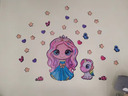 استیکر چوبی کودک باروچین مدل تک شاخ کد 1263