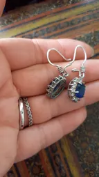 گوشواره نقره زنانه سلین کالا مدل یاقوت کبود ce-yagh-ab9