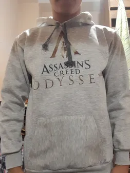 هودی مردانه طرح Assassins کد S436 رنگ طوسی