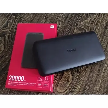 پاوربانک 18 وات شیائومی مدل Redmi PB200LZM ظرفیت 20000 میلی آمپرساعت به همراه شارژر دیواری سامسونگ و کابل تبدیل