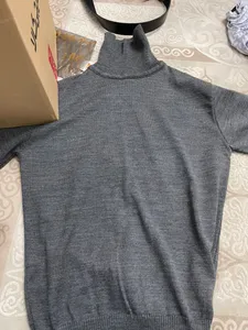 تجریه خرید پلیور مردانه مدل یقه اسکی کد TN076 رنگ طوسی تیره