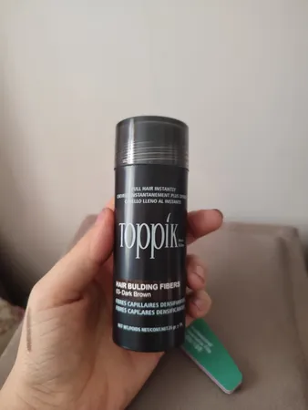 پودر پرپشت کننده مو تاپیک هیر فیلر کد 03 وزن 25 گرم رنگ قهوه ای تیره