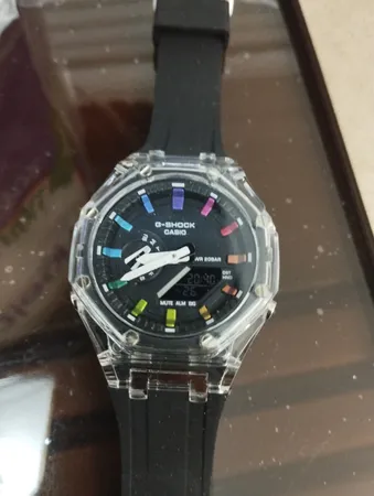 ساعت مچی عقربه ای مدل دو زمانه کرنومتر دار بند سیلیکونی موتور پمپی کد 2