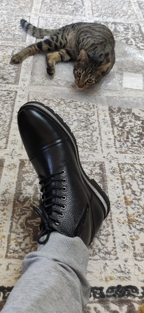 نیم بوت مردانه چرم عطارد مدل چرم طبیعی کد SH15