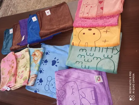 دستمال آشپزخانه مدل حوله ای نانو گلدار مجموعه 3 عددی