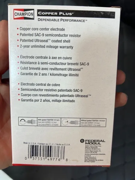 شمع خودرو چمپیون پایه کوتاه مدل کوپر پلاس بسته 4 عددی