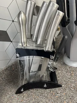 سرویس چاقو آشپزخانه 9 پارچه پرنس هوم مدل ROCK کد 548