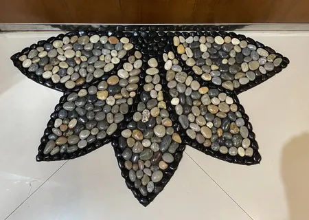 پادری طرح سنگی مدل نیم گل سایز 80x40 سانتی متر