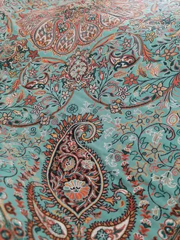 رومیزی ترمه نگین خاتم یزد طرح افشاری کد SBZ