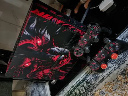 برچسب پلی استیشن 4 اسلیم توییجین وموییجین مدل  wolf 01 مجموعه 14 عددی