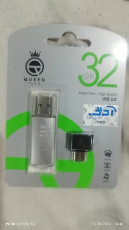 فلش مموری کوئین تک مدل QUICK C-PLUS ظرفیت 32 گیگابایت به همراه مبدل type-C