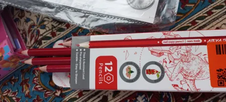 مداد قرمز آریا کد 3002 بسته 12 عددی