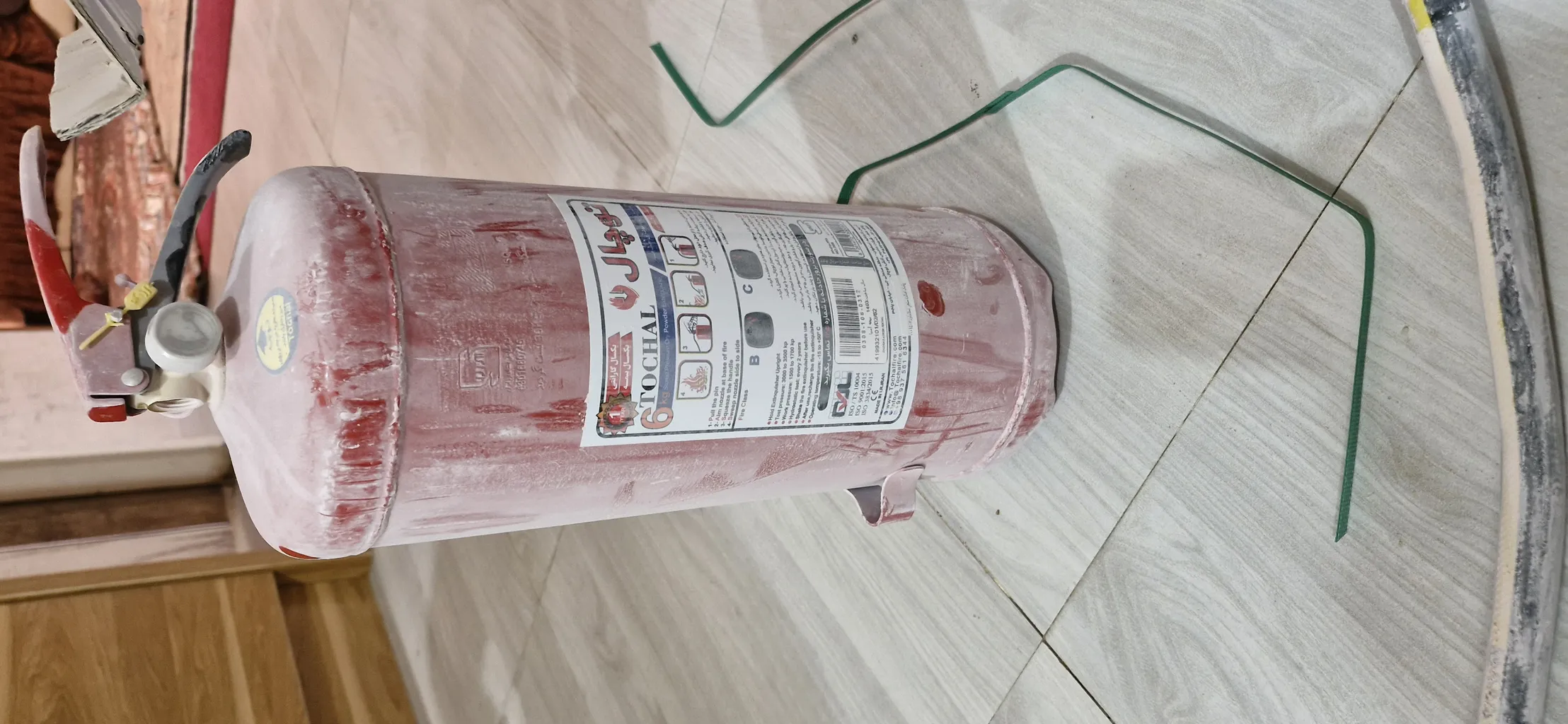 کپسول آتش نشانی توچال مدل پودر و گاز وزن 6 کیلوگرم