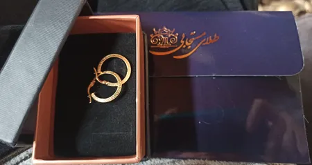 گوشواره طلا 18 عیار زنانه طلای مستجابی مدل حلقه ای کد V1