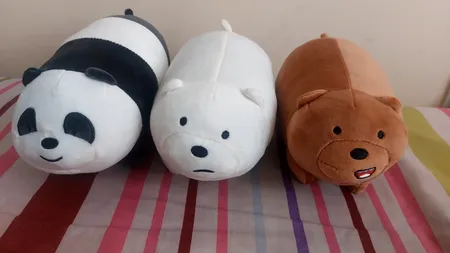 عروسک طرح خرس های کله فندقی مدل 002 طول 33 سانتی متر بسته 3 عددی