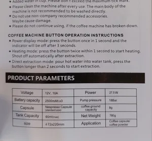 تجریه خرید اسپرسو ساز سفری مدل CF-1801BGC