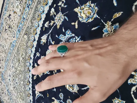 انگشتر نقره مردانه مدل عقیق آبدار کد 7140