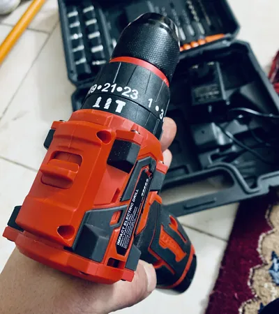 مجموعه 27 عددی دریل پیچ گوشتی چکشی شارژی باس مدل براشلس کد 1