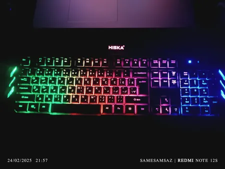 کیبورد گیمینگ هیسکا مدل HX-KEG400 RGB، سوییچ ممبران، Full-Size نورپردازی RGB
