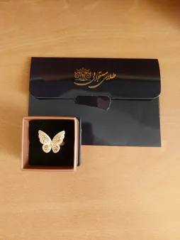 انگشتر طلا 18 عیار زنانه طلای مستجابی مدل پروانه کد 56