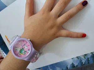 تجریه خرید ساعت مچی عقربه ای بچگانه مدل بند سیلیکونی ضد حساسیت طرح یونیکورن اسب تک شاخ