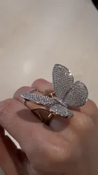 انگشتر زنانه مون لایت طرح پروانه متحرک کد R1110