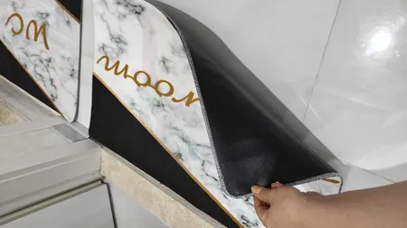 پادری طرح حمام و سرویس بهداشتی کد 8663 سایز 80x50 سانتی متر مجموعه دو عددی