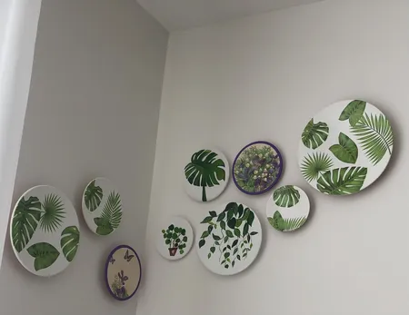 بشقاب دیوارکوب سفالی مدل برگ مجموعه 4 عددی