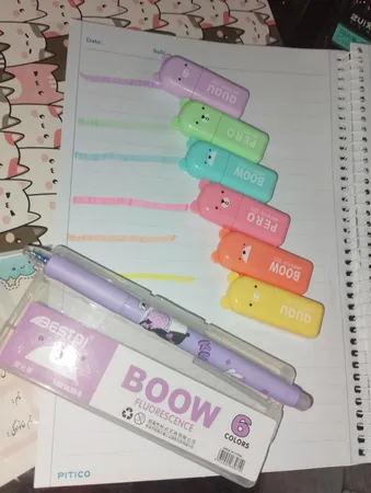 ماژیک علامت گذار مدل قاب دار طرح خرس کد 01  بسته 6 عددی