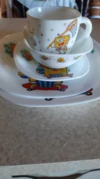 سرویس غذا خوری 5 تکه کودک پارس اوپال مدل باب اسفنجی کد 752