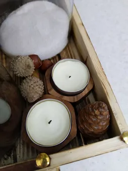 جاشمعی چوبی وودلندزون مدل شش ضلعی بسته 2 عددی