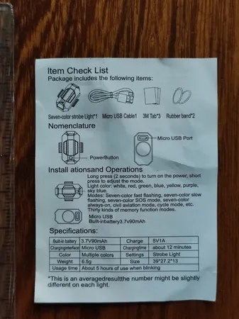 چراغ دوچرخه مدل RGB