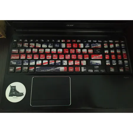 استیکر لپ تاپ توییجین و موییجین کد 01 مناسب برای لپ تاپ 15.6 اینچ به همراه برچسب حروف فارسی کیبورد